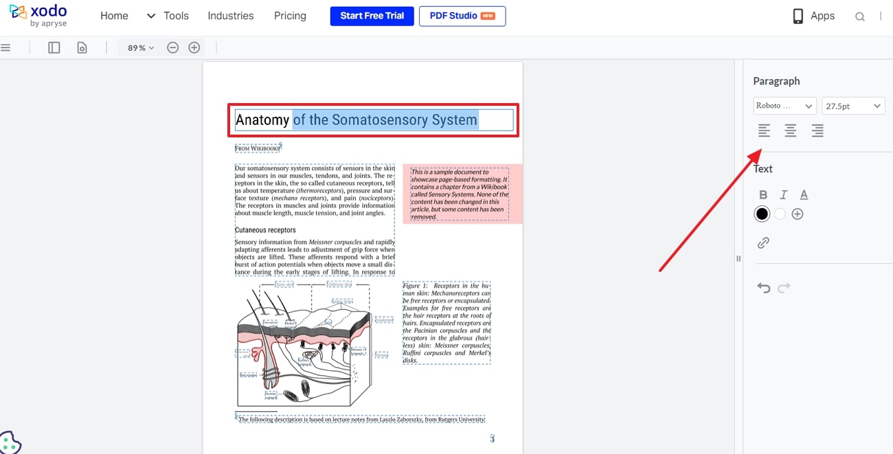 remove and edit text in xodo