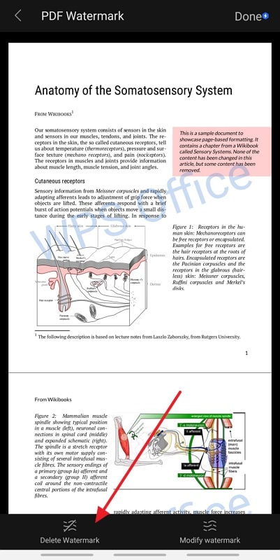 delete watermark in wps