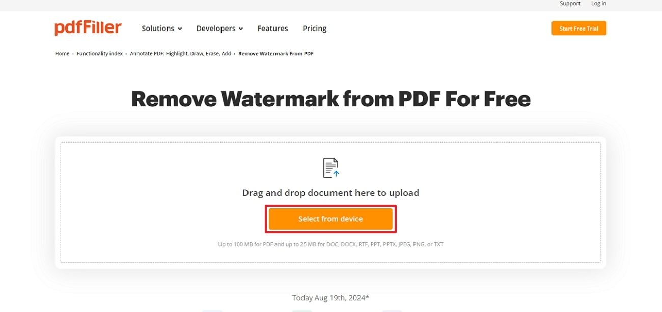 upload pdf file in pdffiller