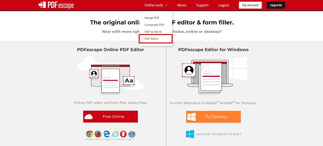 open pdfescape tool online