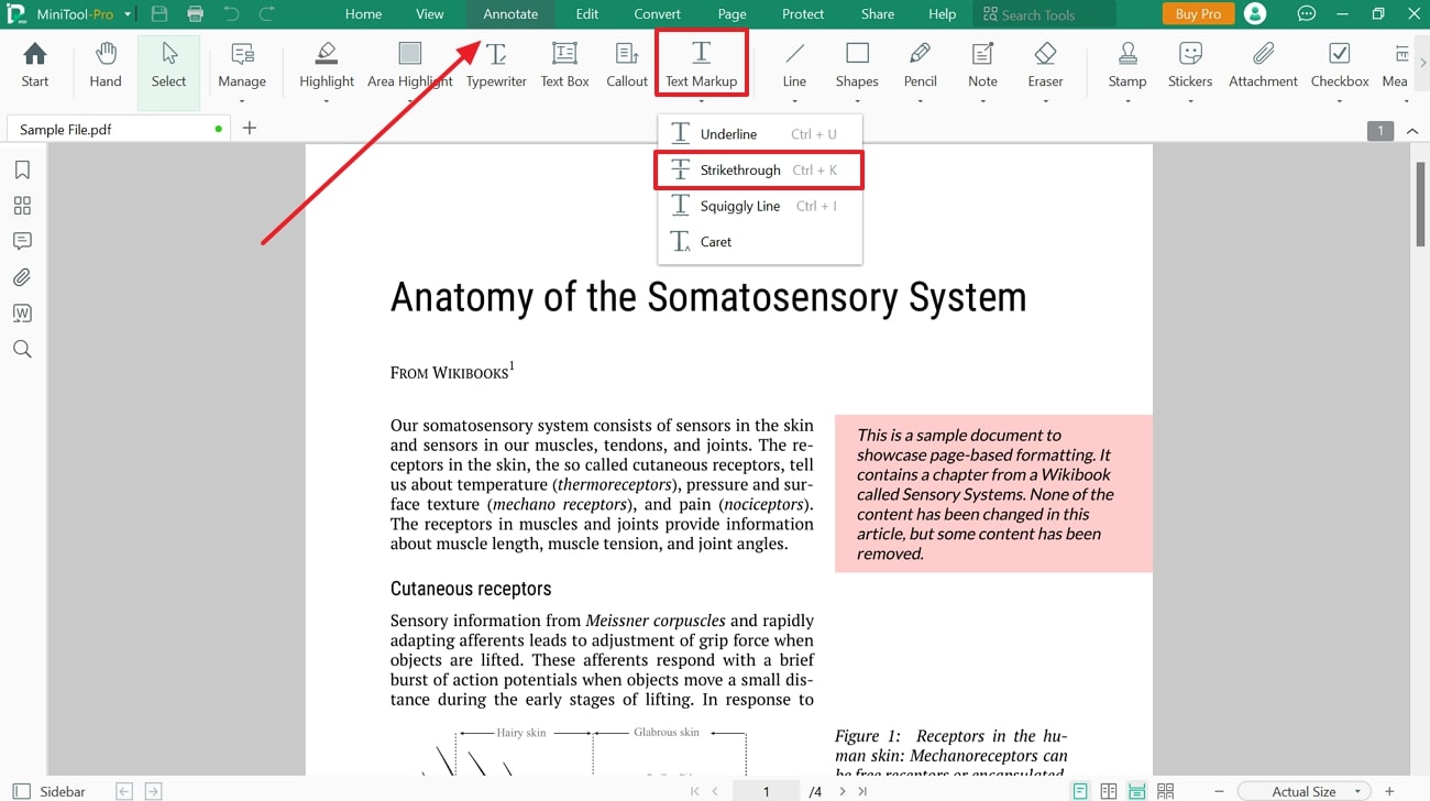 lead to text markup annotation settings