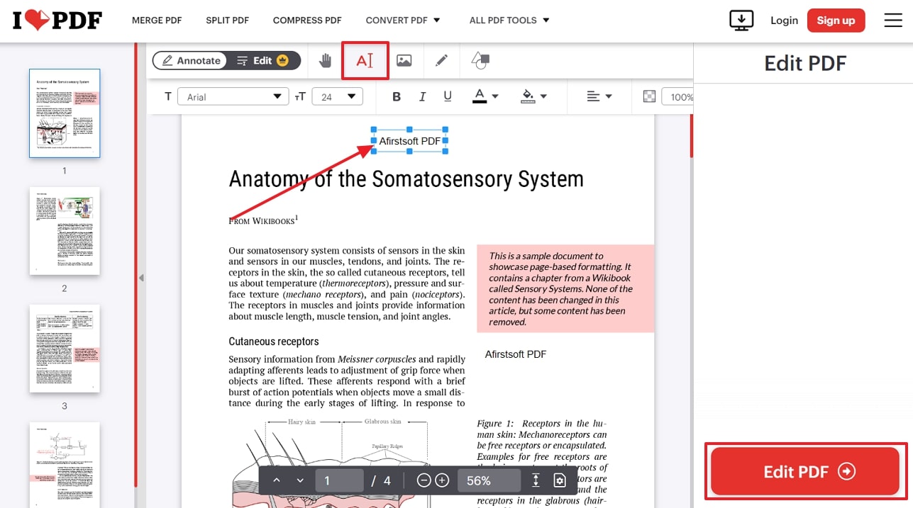 make edits and conclude ilovepdf