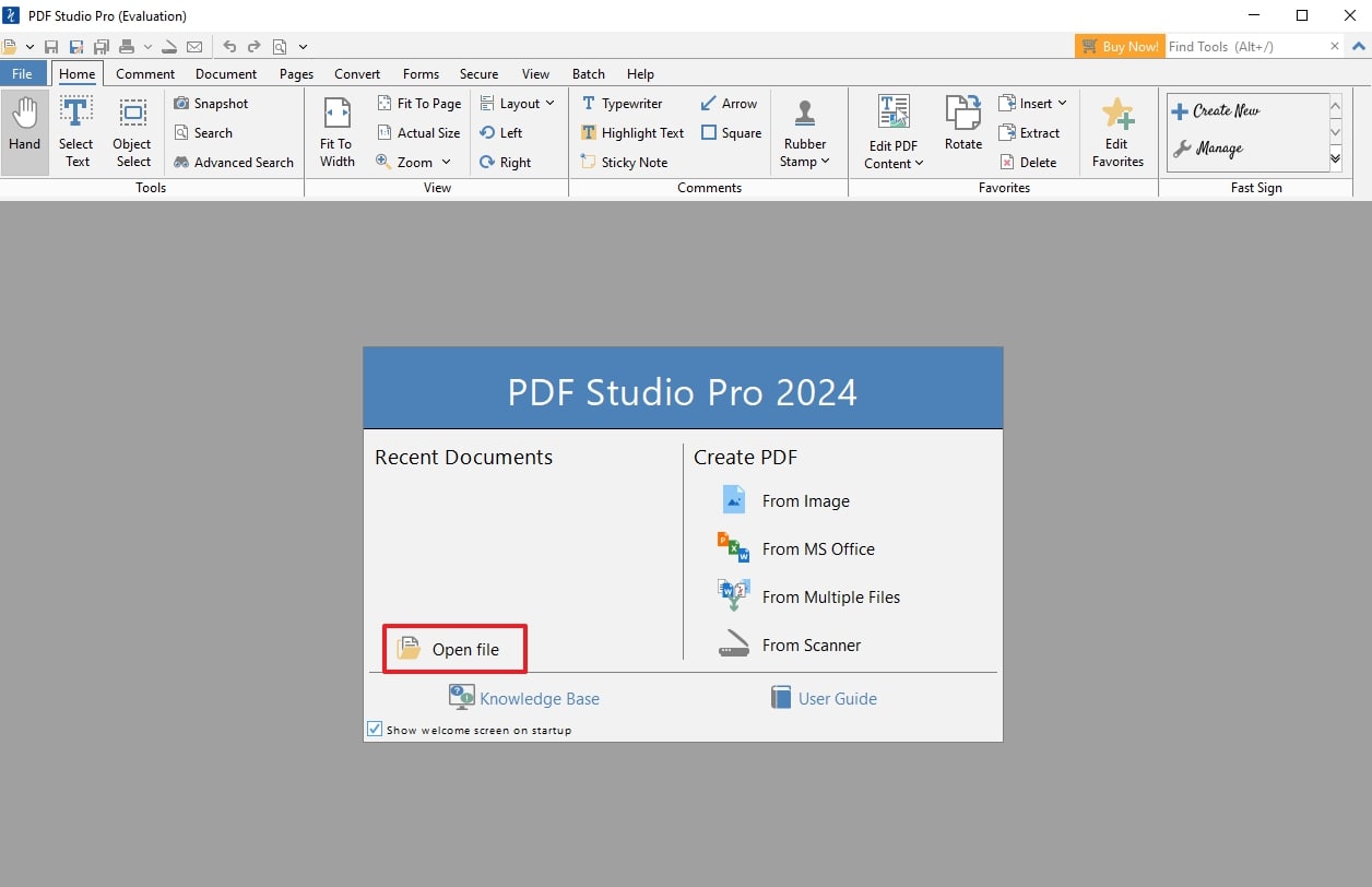 open file across pdf studio