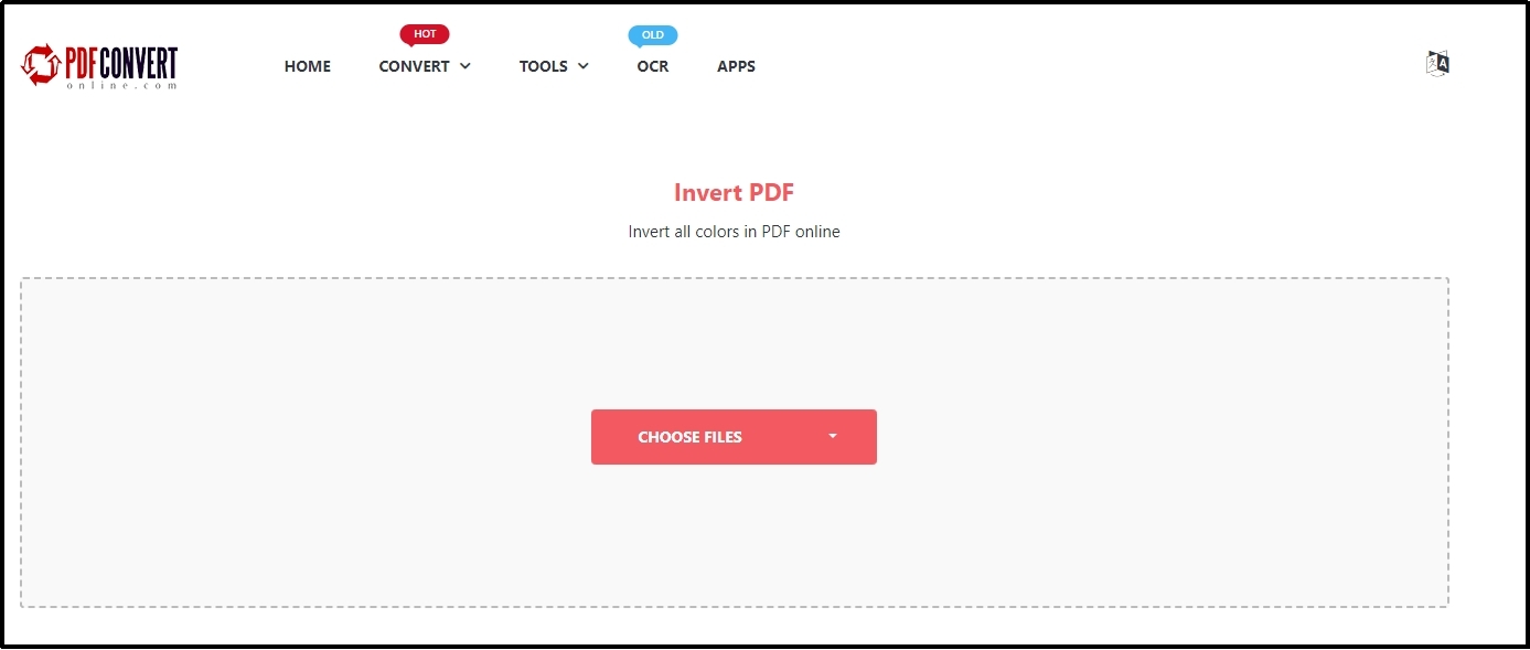 choose files option in pdf convert online