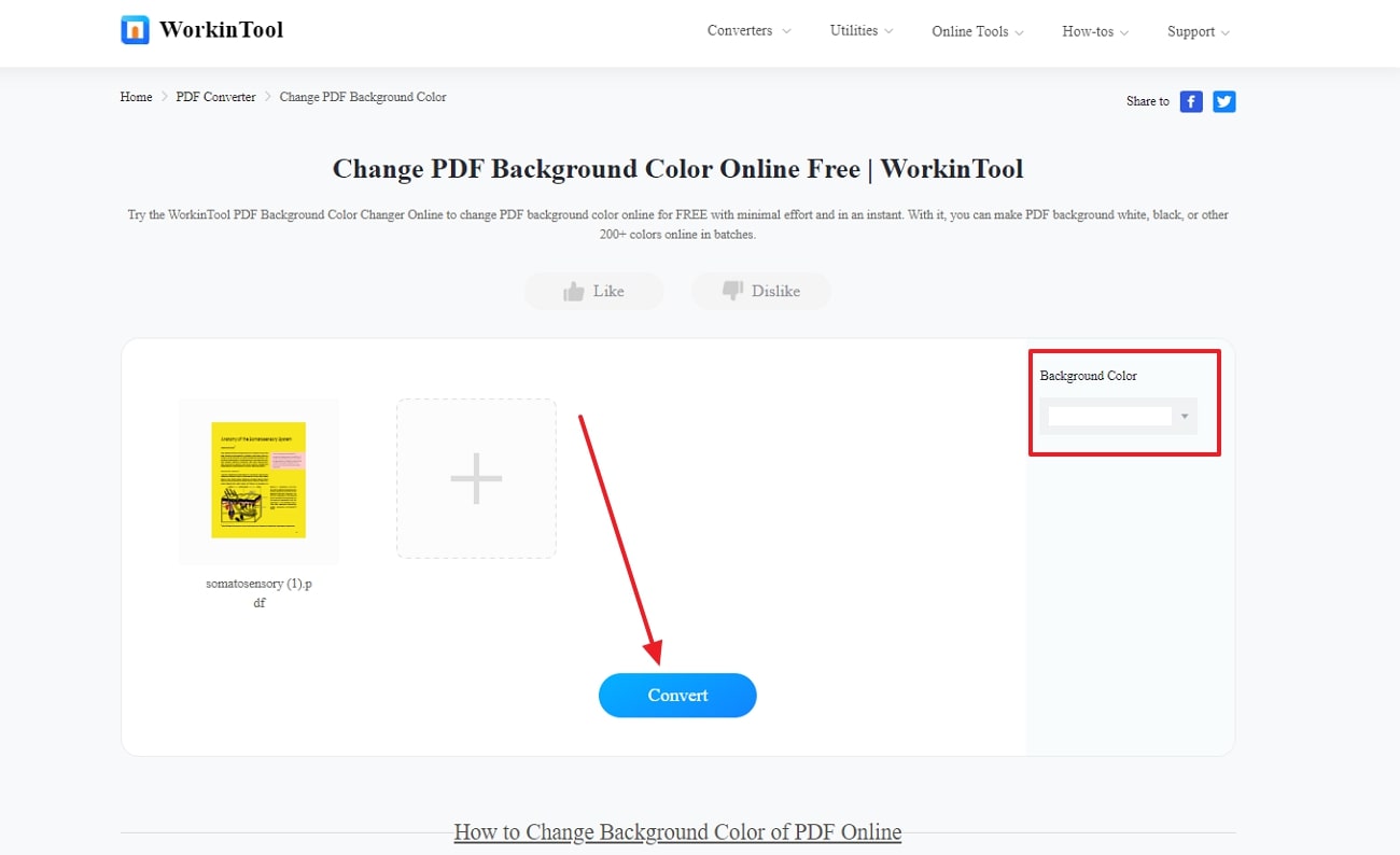 change background color and convert