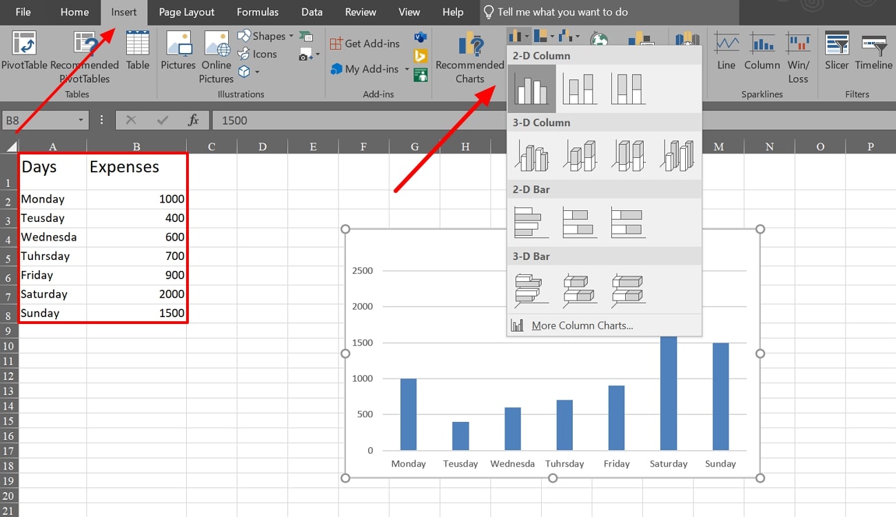 create a graph from tables