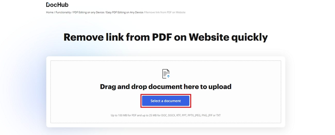 upload pdf across dochub