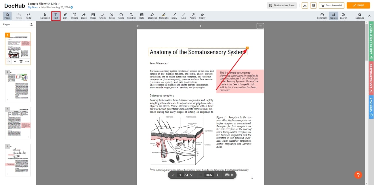 open pen feature dochub