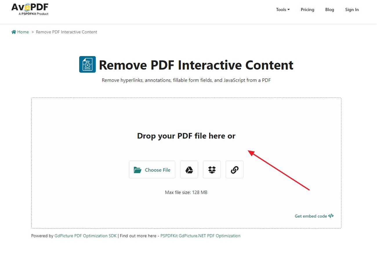 upload pdf across avepdf