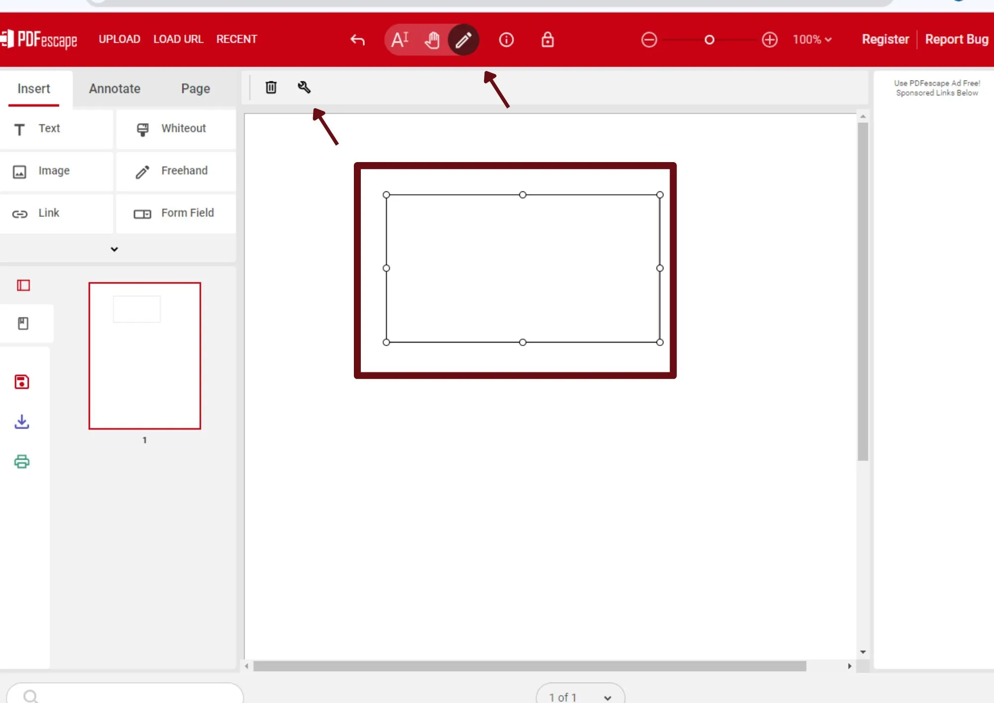 edit properties in the pdfescape form