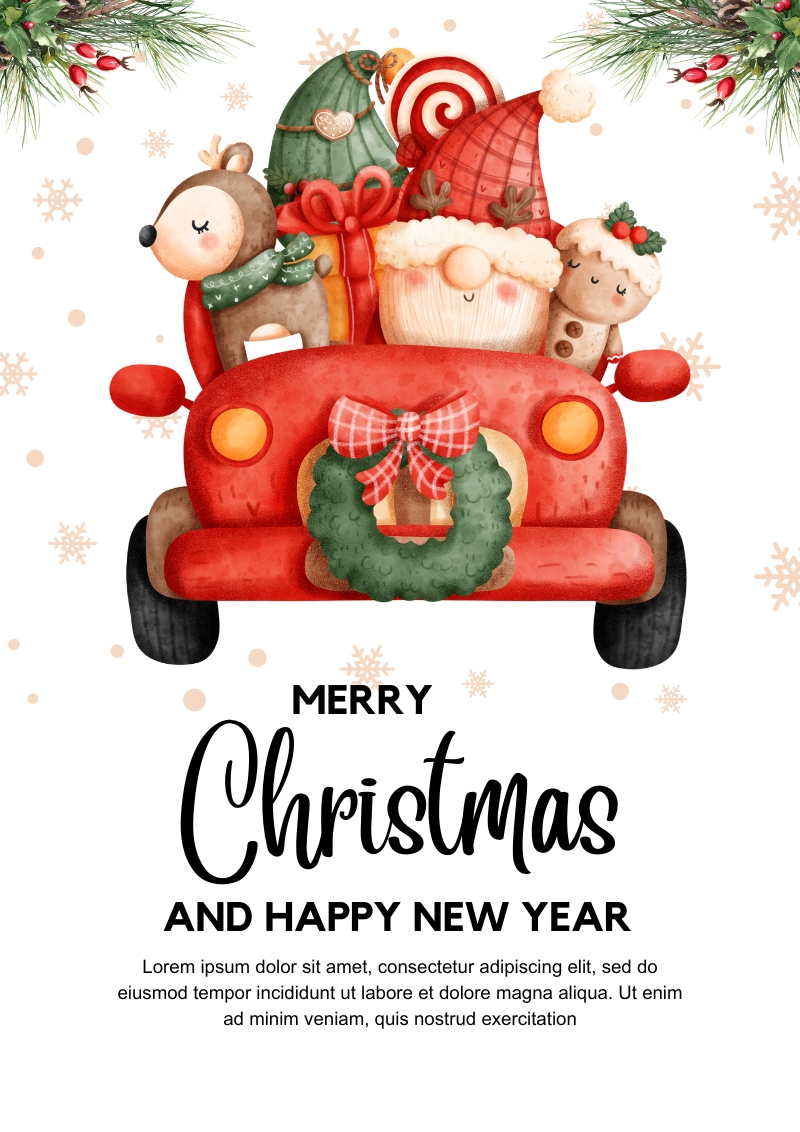 christmas and happy new year card