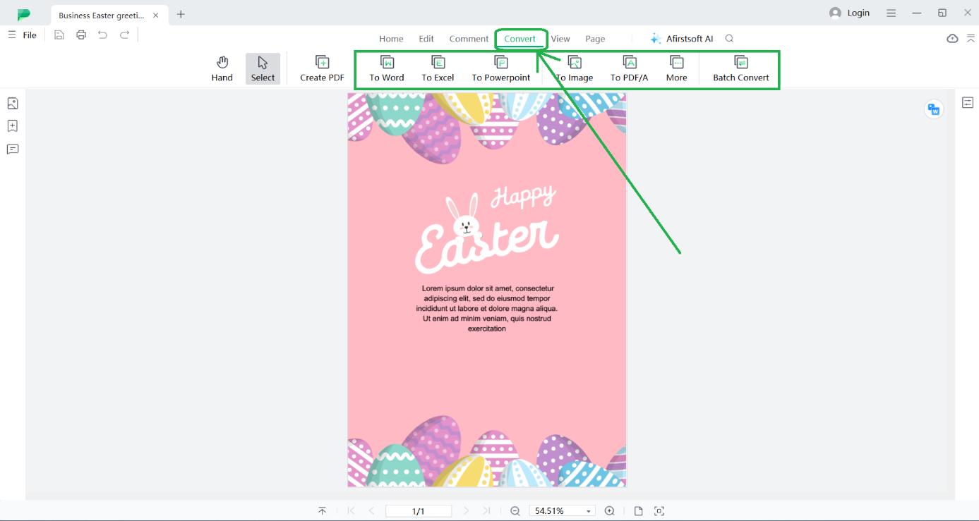 convert business easter messages card