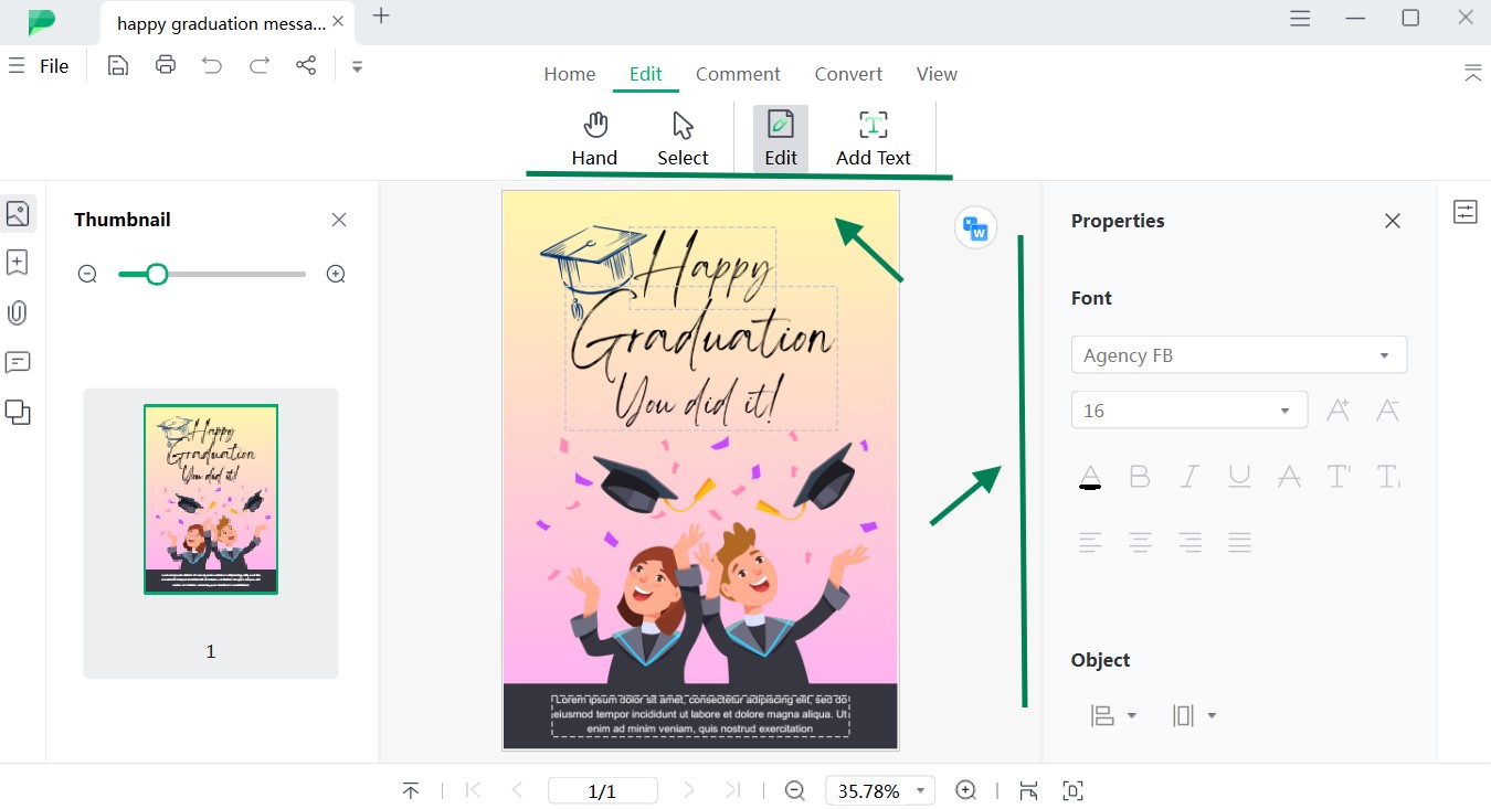 customize happy graduation messages