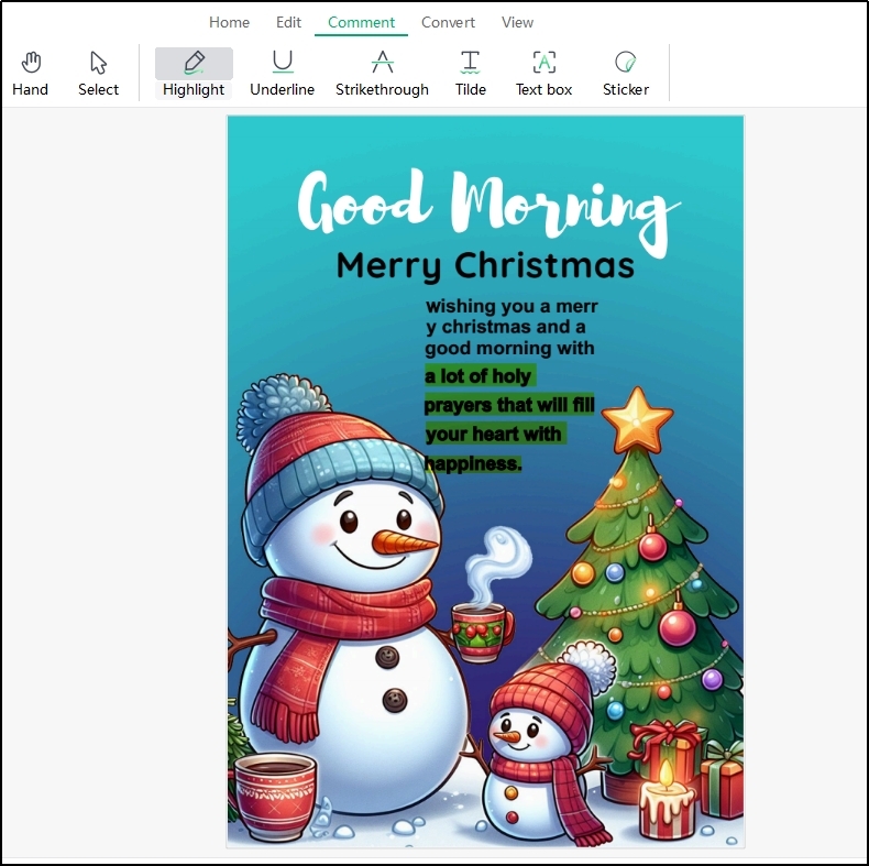 decorate good morning and merry christmas card