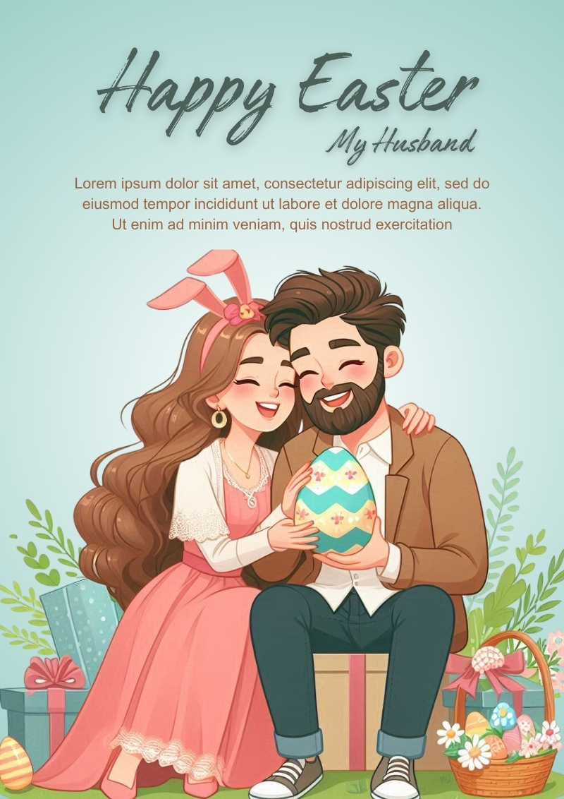 husband easter card