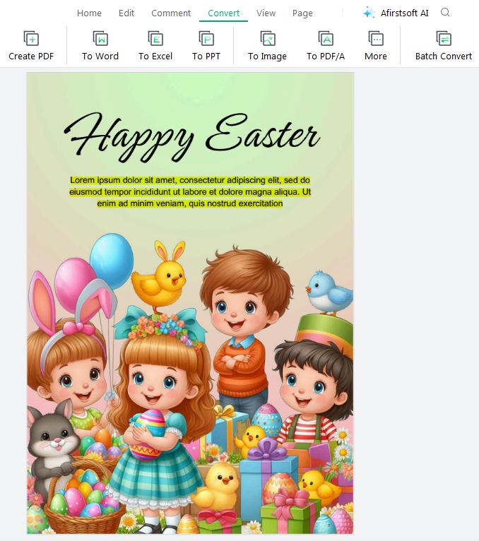 convert happy easter wish card