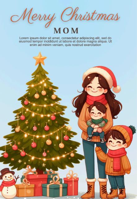 merry christmas mom card template