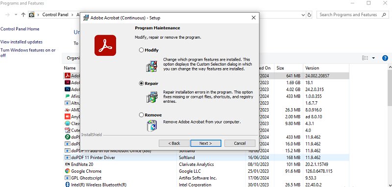 fix adobe installation