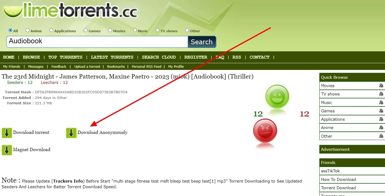 limetorrents audiobook torrent