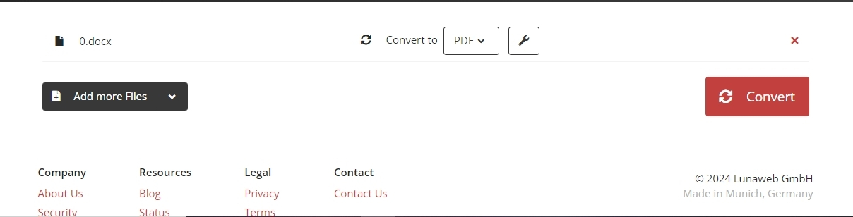 select the convert option