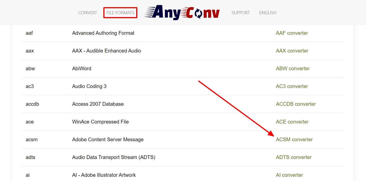 choose the acsm converter