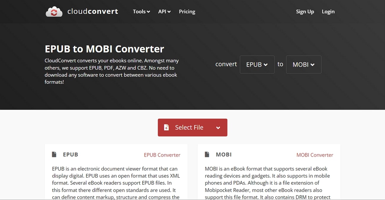 cloudconvert epub to mobi converter