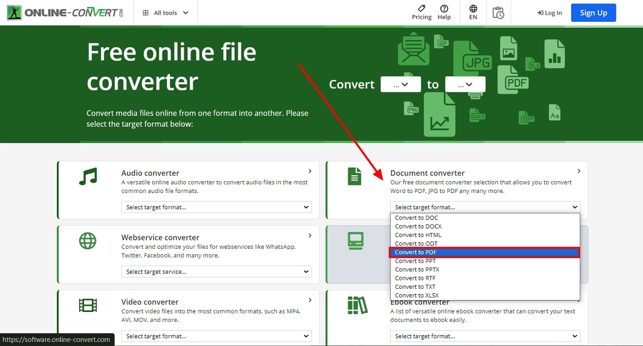 choose convert to pdf option