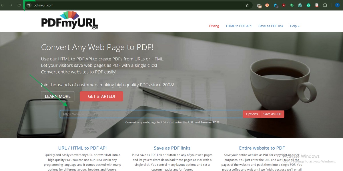 pdfmyurl website