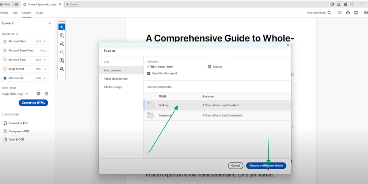 Convert settings