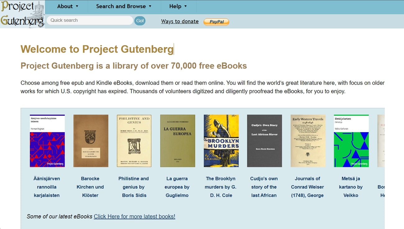 project gutenberg textbook site