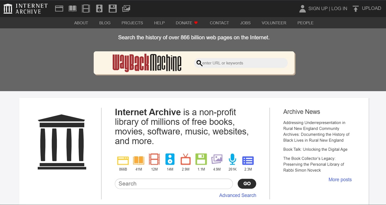 internet archive textbook site