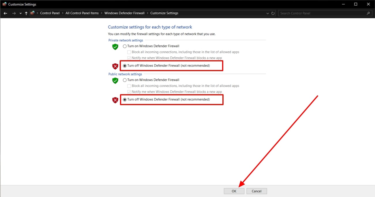 turn off windows firewall