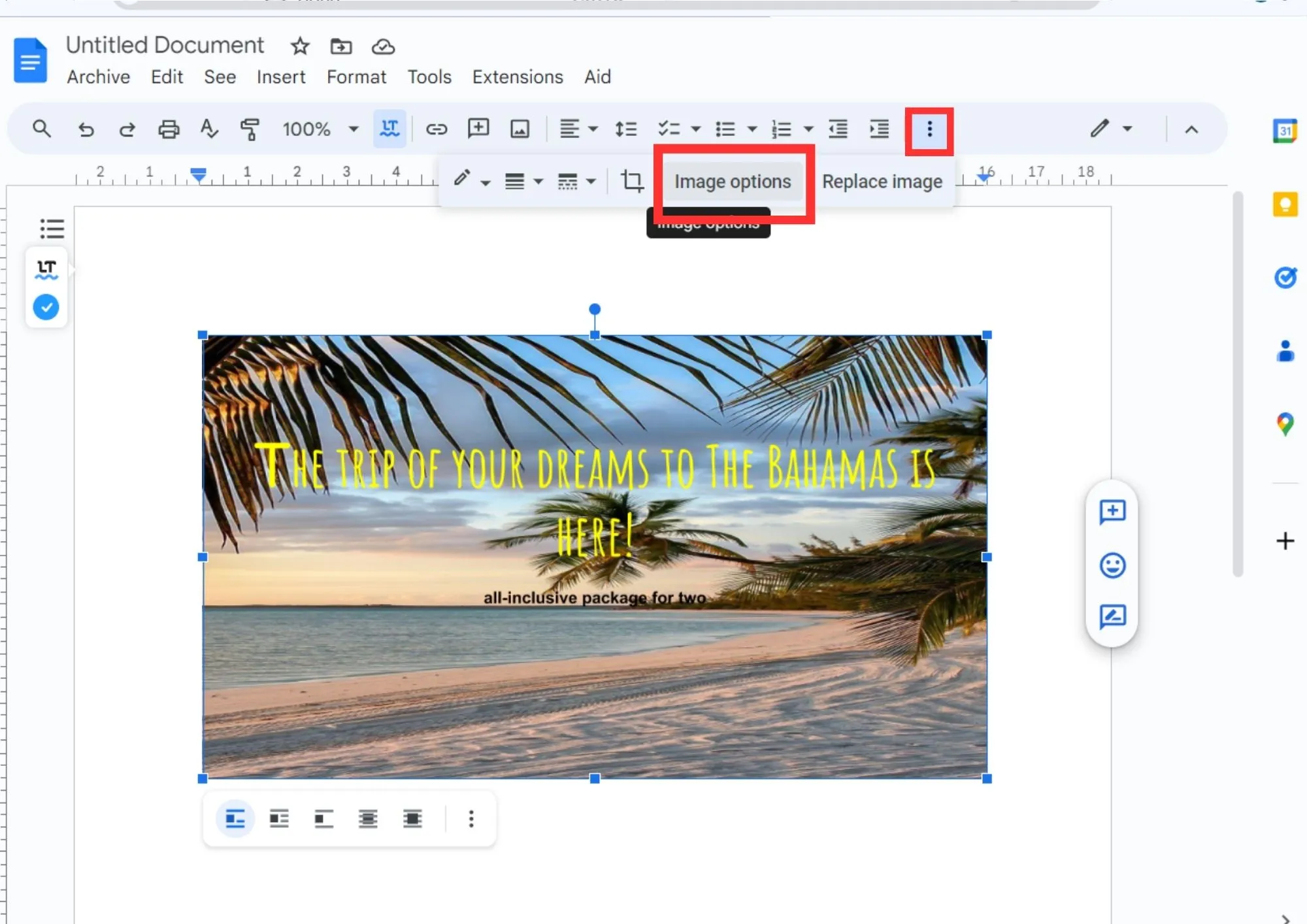 adjust background image from google slides