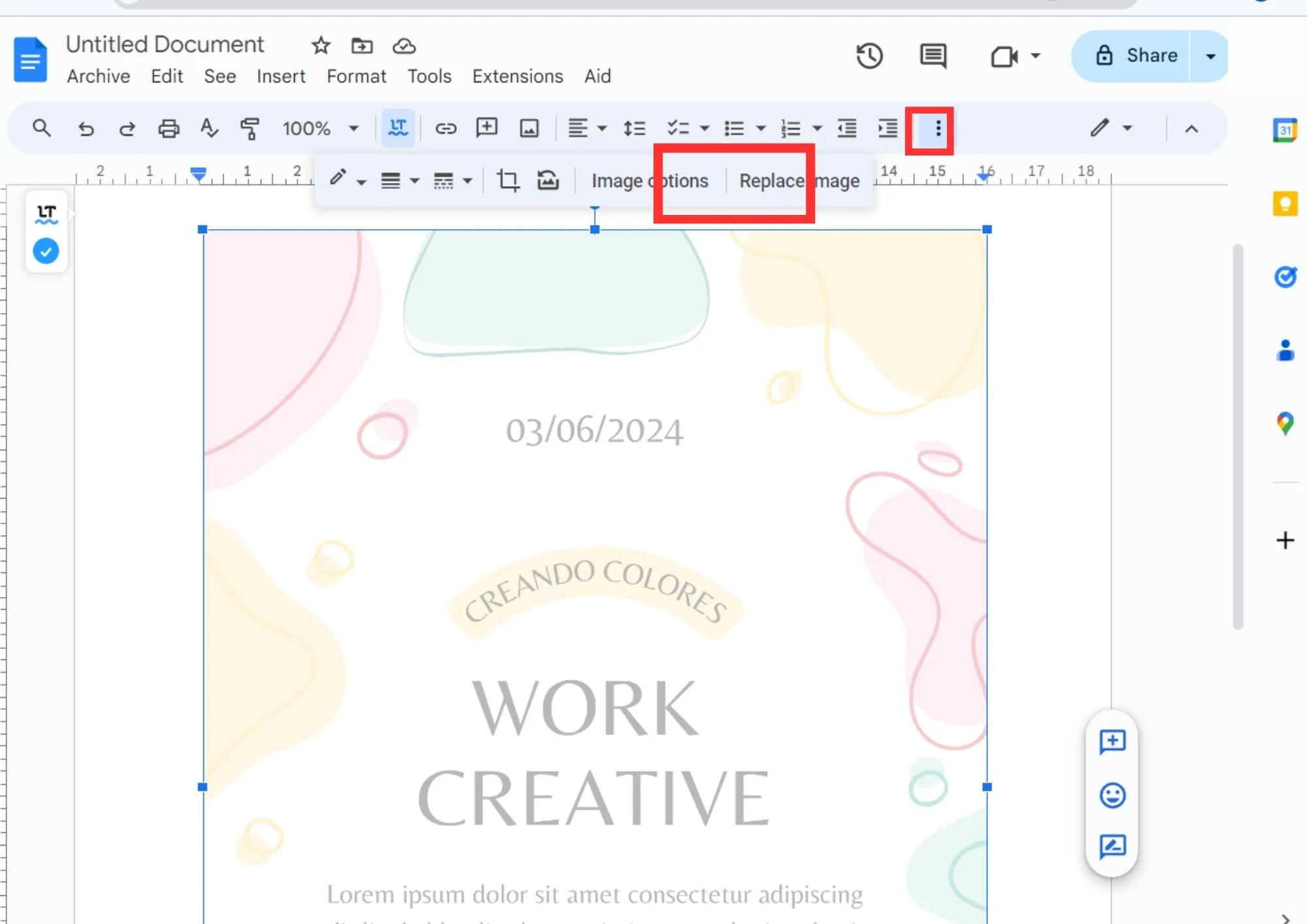 adjust canva background image in google docs