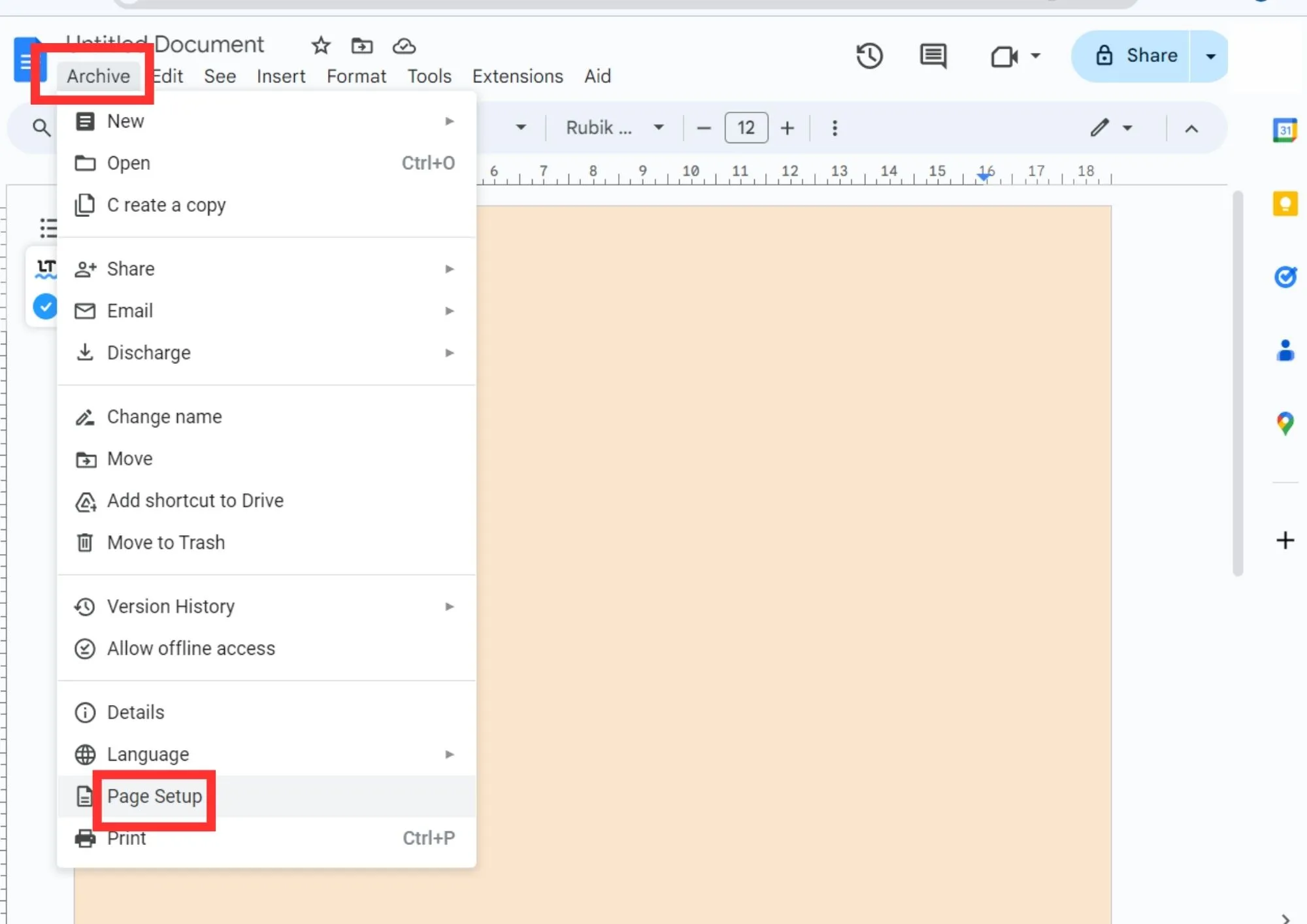 change background color of google docs