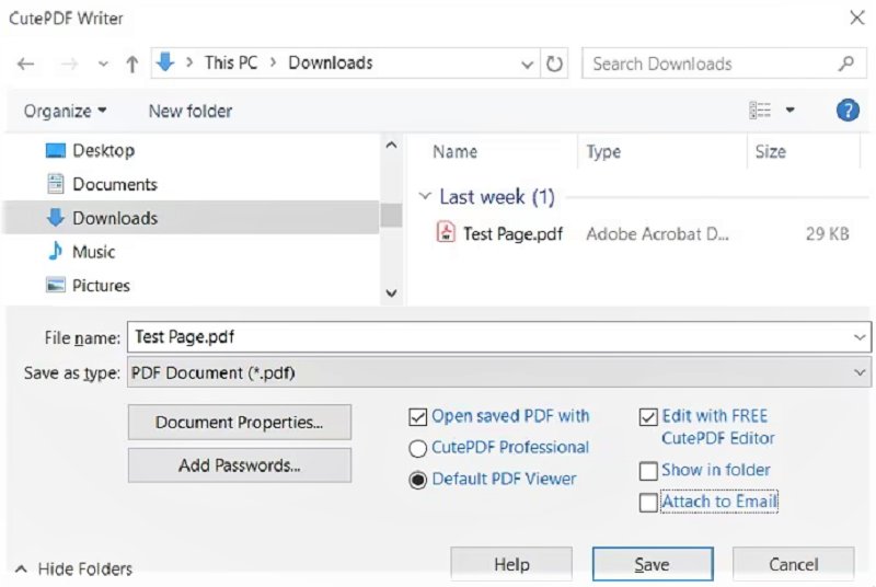 convert vce to pdf via CutePDF