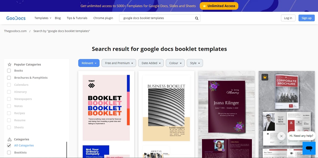 thegoodocs google docs booklet templates