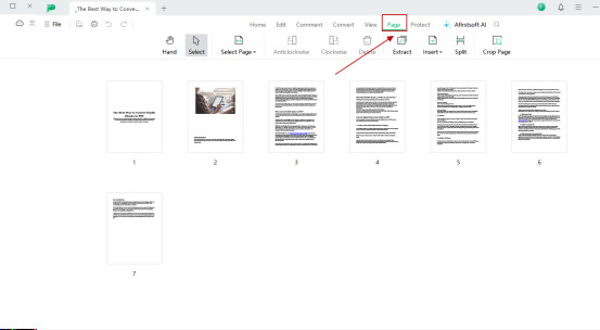 select page feature in afirstsoft pdf