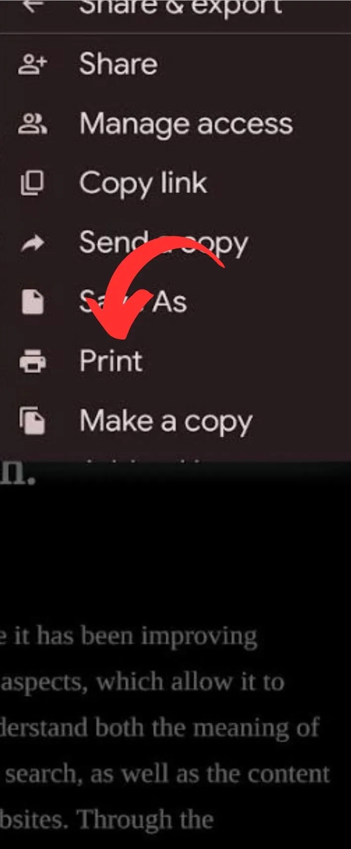 select print option