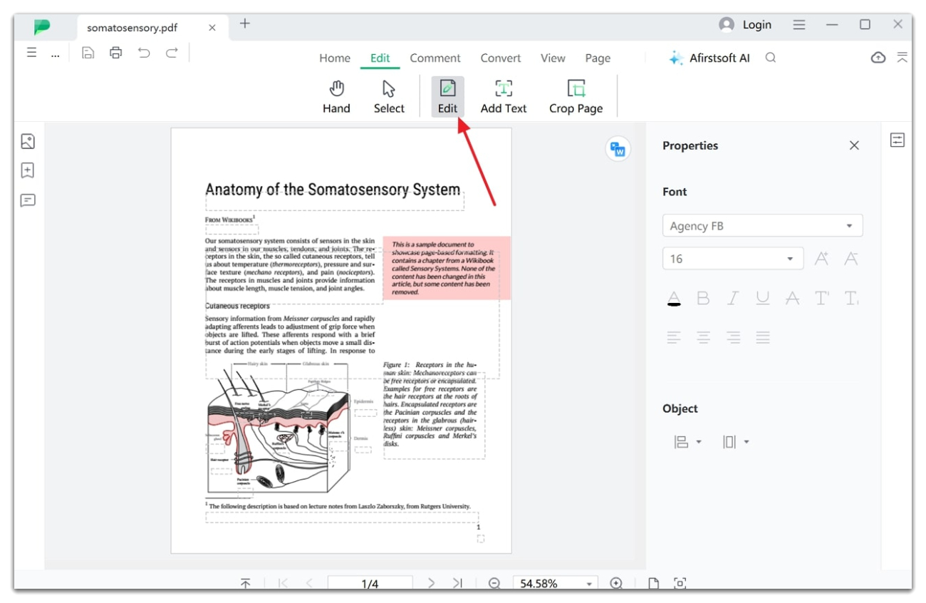 enable pdf editing mode