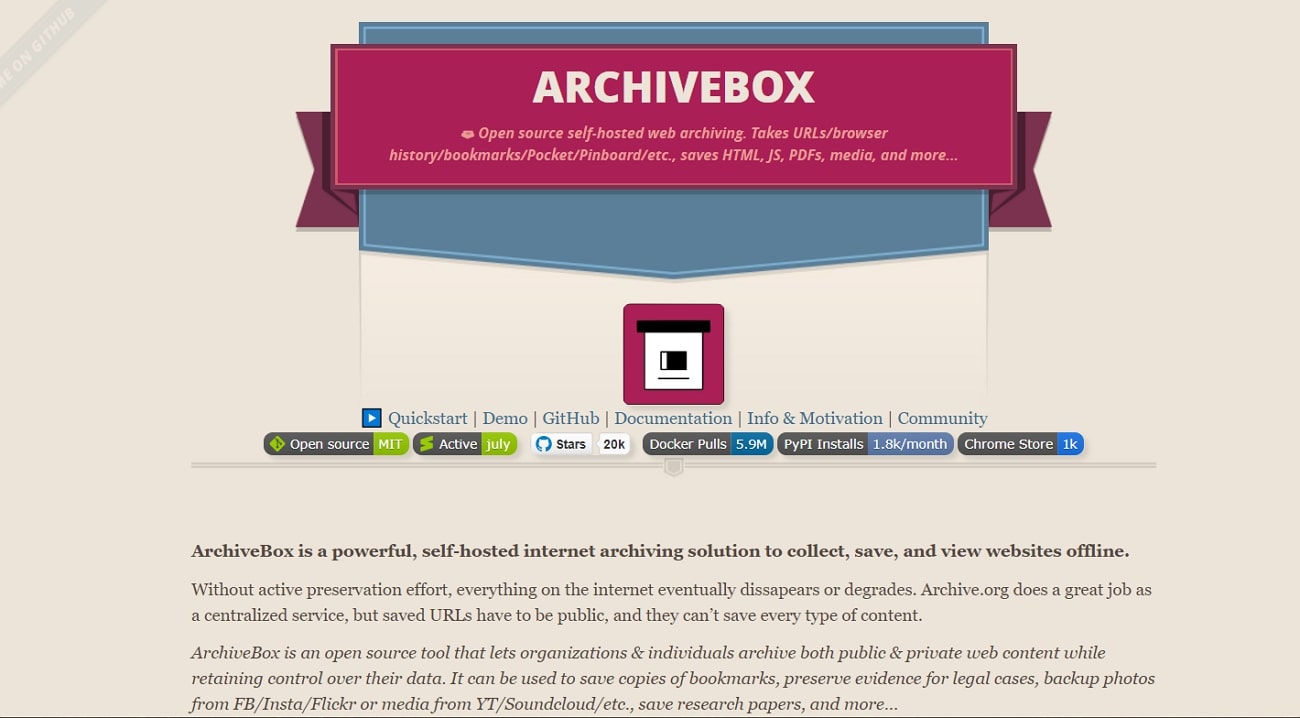 archivebox internet archive alternative