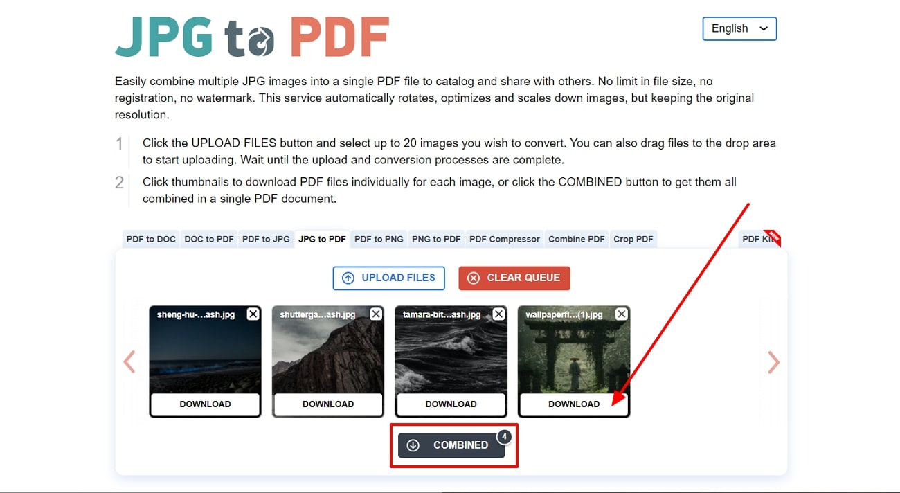 download or combine images in pdf