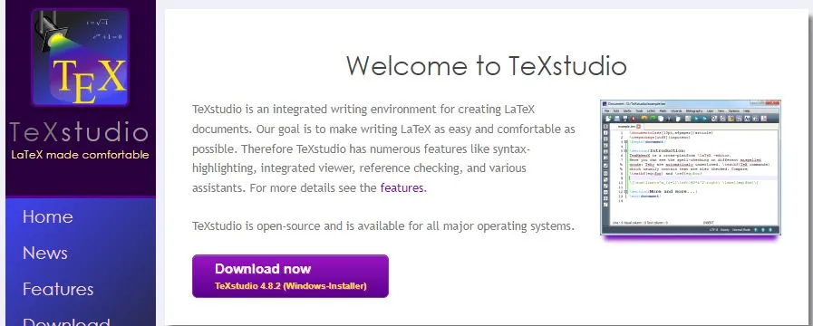 texstudio latex text editor