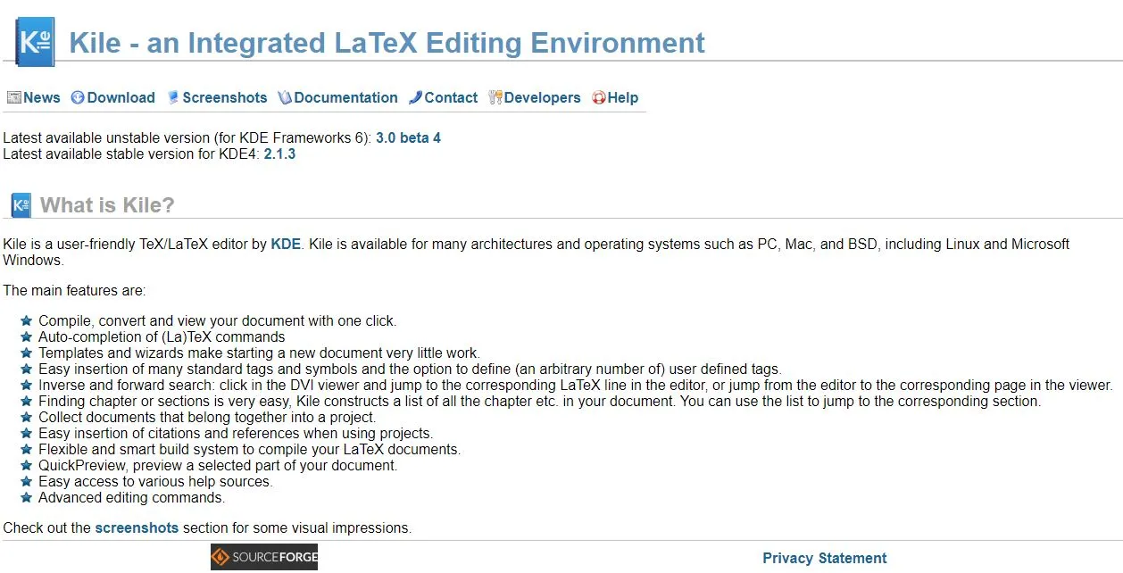 kile latex text editor