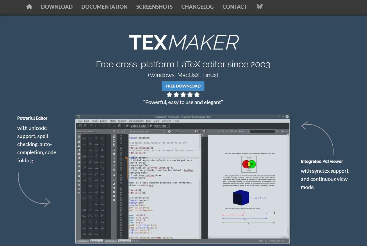 texmaker latex text editor