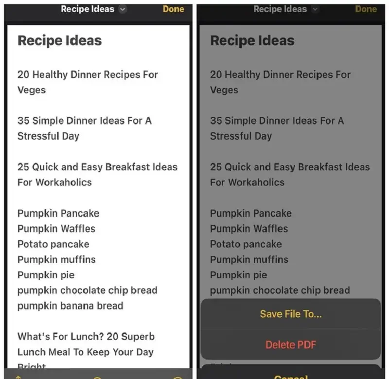 make pdf on iphone notes