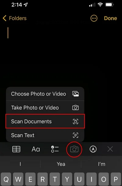 make pdf on iphone notes