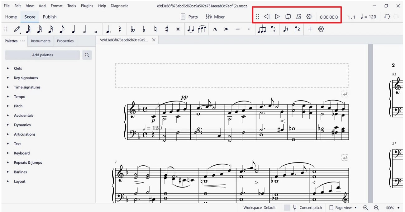 play your converted music sheet