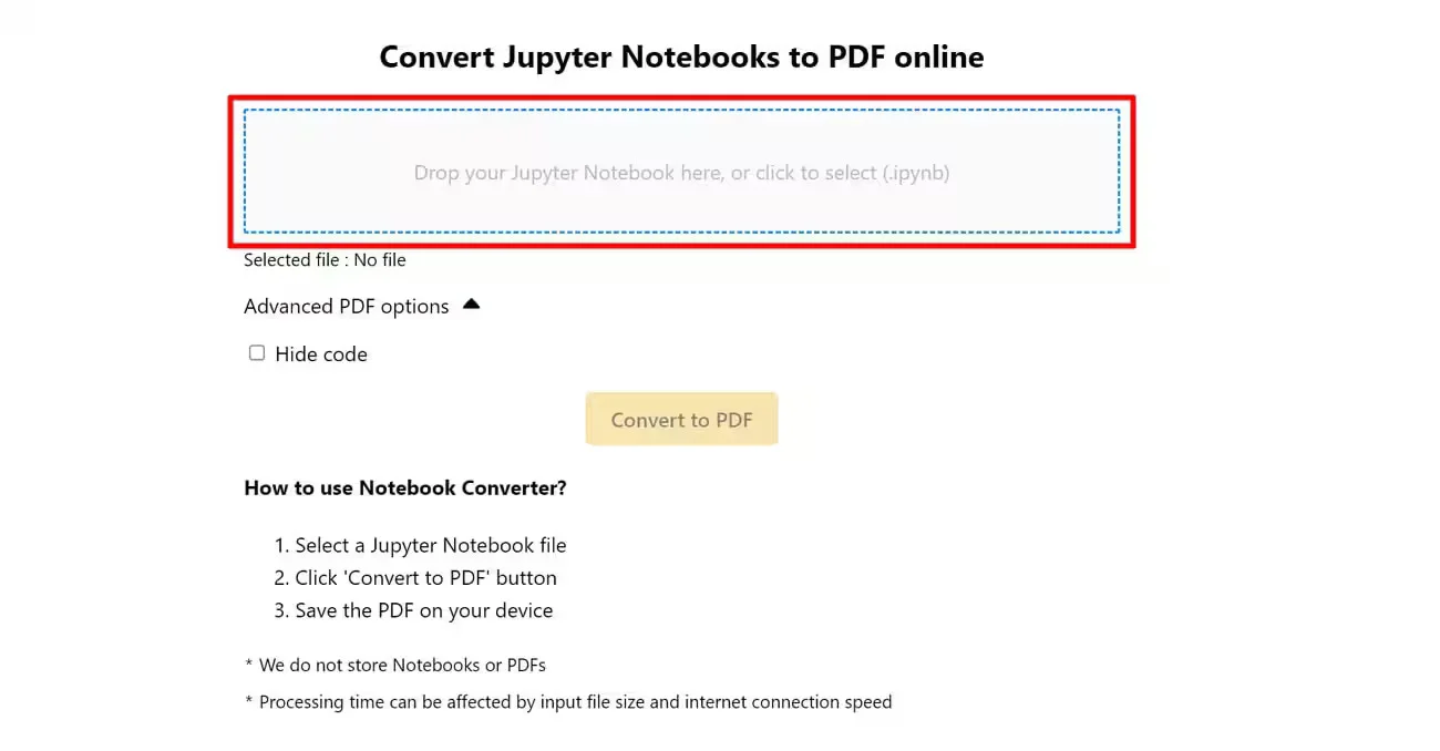 convert ipynb to pdf