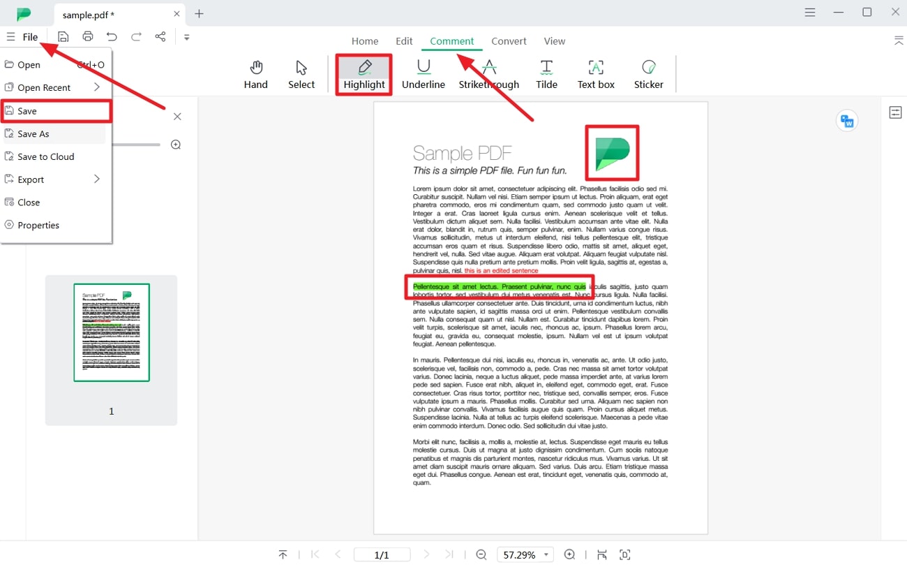 make annotations to your document